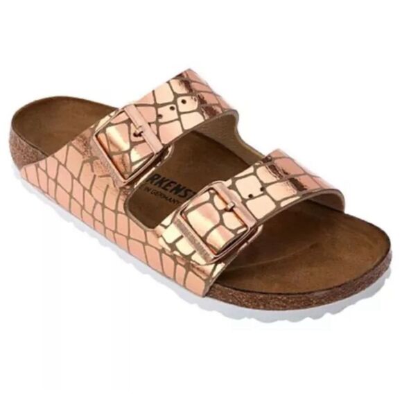 Birkenstock Arizona Gator Gleam Copper Sandal Size 37 - Picture 2 of 6